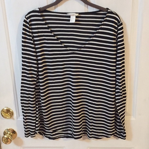 H&M Basic black and white striped shirt - Picture 1 of 3